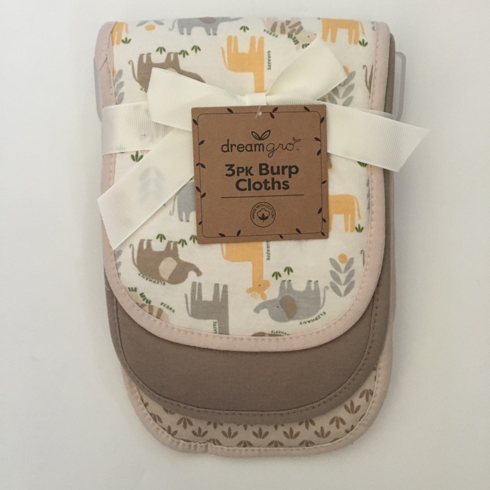 NEW Baby Burp Cloths 3 Piece Set Animal Print and More | DreamGro
